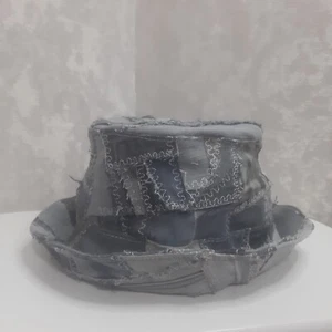 Denim patchwork hat, Boho jean hat in street fashion style, Boro patch hat - Picture 1 of 11