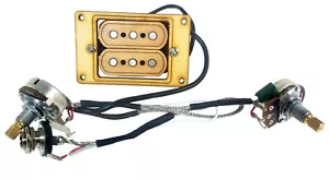 "DeltaBucker Deluxe" 3-string Maple Cigar Box Guitar Humbucker Pickup w/Vol+Tone - Picture 1 of 5