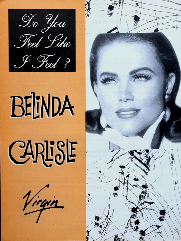 Belinda Carlisle - Do You Feel Like I Feel? 1991 Original Australian Sheet Music - Image 1 of 1