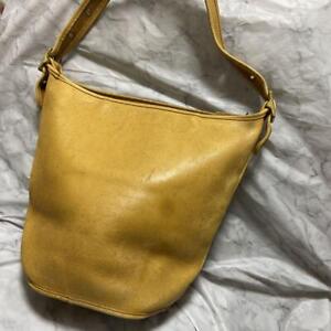 Old Coach Duffle 9085 Yellow Leather Vintage Shoulder Bag