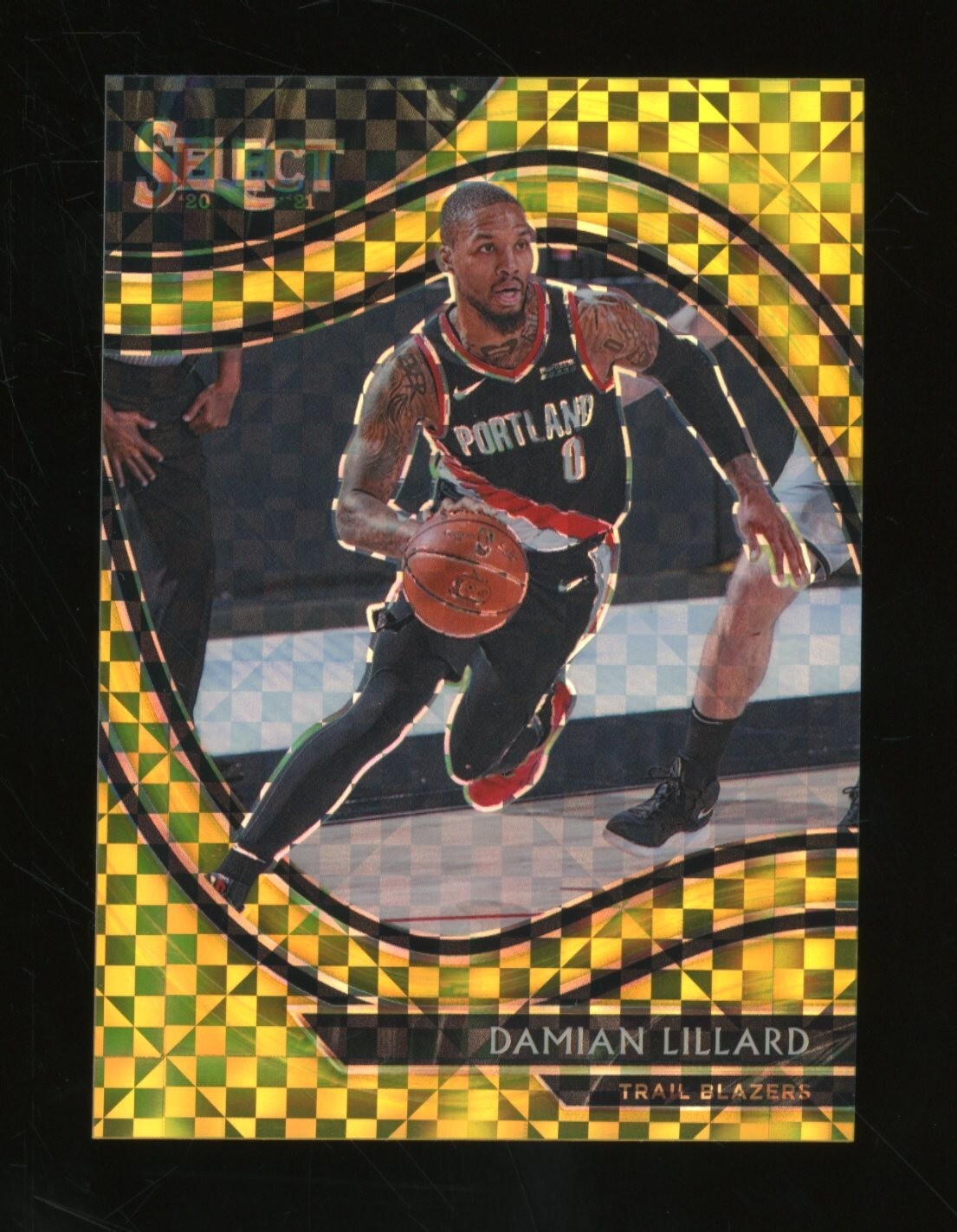 2020-21 Panini Select Gold Prizm Courtside #248 Damian Lillard Trail Blazers /10