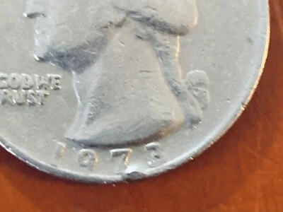 1973-P Washington Quarter Rim Cud Error Below the "7" and "3" - Image 1 of 3