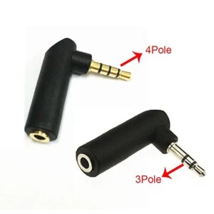 Connector 3 Pole 4 Pole Male To Female 3.5mm Stereo Audio Adapter 90 Degree - Picture 1 of 5