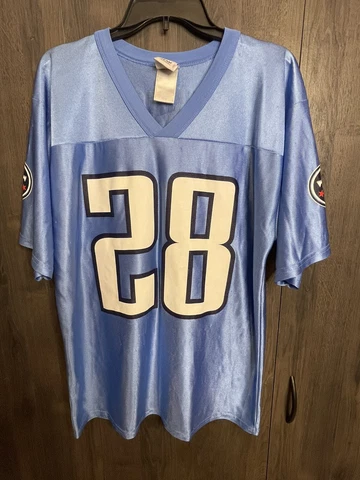 Tennessee Titans #28 Chris Johnson NFL Team Apparel Football Jersey Medium Cover