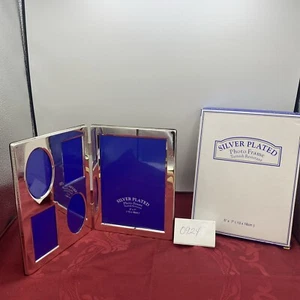 New SILVER PLATED Double PHOTO FRAME - TARNISH RESISTANT - 5" X 7" & 4-2”X3” - Picture 1 of 6