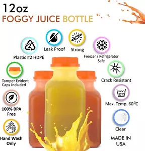 450 Pack Empty Translucent Plastic Juice Bottles with Tamper Evident Caps 12 Oz. - Picture 1 of 5