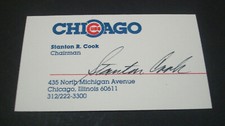 1984 Chicago Cubs Chairman Tribune Stanton R. Cook TOUGH Authentic Signed Auto