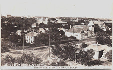 Vintage Postcard Birds-eye View of  Lyons Kansas 1909 by Smith  Warton Publisher