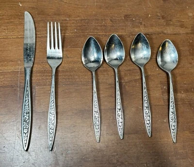 6 pieces VTG Ecko Eterna Santiago Custom Stainless Japan spoon knife fork - Image 1 of 4