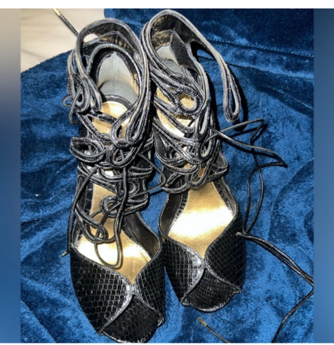 Designer ALEXANDER MCQUEEN avvolgente stile gladiatore pelle misura 10 4 pollici