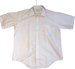 MANHATTAN MENS SHIRT SIZE 17 NECK PINK LONG SLEEVE BUTTON UP COLLARED SHIRT - Picture 1 of 8