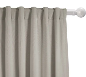 FINGERCRAFT Set 2 Curtains 100% Cotton Duck Reverse Tab Top Window Panels Gray - Picture 1 of 5