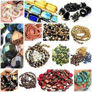 Spacer Beads Czech Glass Beads Red Pink Blue Yellow 6-18mm 8-50ct - Picture 1 of 92