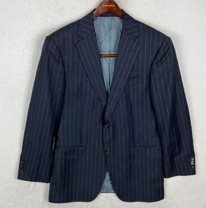 Suitsupply Suit Jacket Blazer Mens 40R Navy Blue Pinstriped Wool 2 Button - Picture 1 of 9