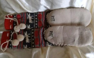 Lazy One Slippers Adult Women’s Horse Fair Isle Mukluk Soft Knit PomPom, Sz. Med - Picture 1 of 5