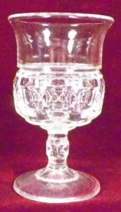 King's Crown Wine Goblet Clear Glass Tiffin Franciscan Pressed Vintage - Picture 1 of 5