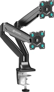 Soporte de monitor doble ONKRON para escritorio para pantallas de 13-32 pulgadas de hasta 19,8 libras, negro - Imagen 1 de 9
