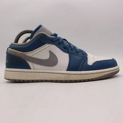 Nike Air Jordan 1 Bajo Para hombres Talla 7 Zapatos Verdadero Azul Gris Blanco Tenis 553558-412 Foto 1 de 4