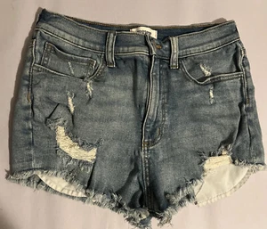 Pantaloncini donna rosa Victorias Secret taglio alto denim cotone grezzo taglia 8 - Foto 1 di 7