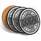 4 x Coasters  - BW - UAE I Love Dubai Travel  #41851