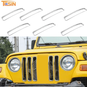 Inserciones delanteras cromadas cubierta moldura para Jeep Wrangler TJ 1997-06 accesorios - Imagen 1 de 13
