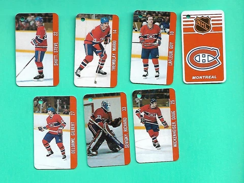 (1) GUY LAFLEUR CANADIENS NHL HOCKEY 1983-84 KEY CHAIN PLATES SET  (W4710) Cover