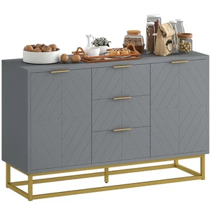 HOMCOM Sideboard Storage Cabinet with Adjustable Shelves, Grey - Picture 1 of 11
