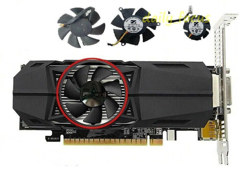 For Original Gigabyte GeForce GTX1050/1050Ti FS1250-S2053A 0.19a 12V Cooling Fan - Image 1 of 3