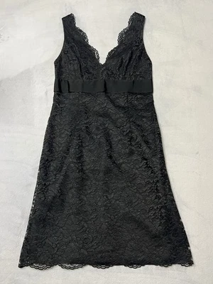 Sexy Vestido Lápiz De Encaje Negro Maggy London De Colección 6 Cóctel Y2K EE. UU. Funda Bodycon Foto 1 de 4