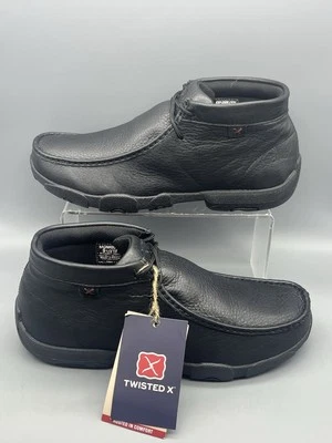 Twisted X Chukka Men’s 9.5 W Wide Driving Moc/Ankle Boot MDM0016 Black Leather - Image 1 of 4