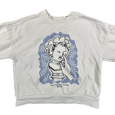 RVCA Mujer XS Blanco Cuello Redondo Sudadera Pasado Presente Futuro Gráfico Foto 1 de 4