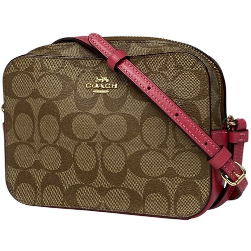 Borsa a tracolla firmata Coach borsa a tracolla appesa diagonale tela rivestita beige...