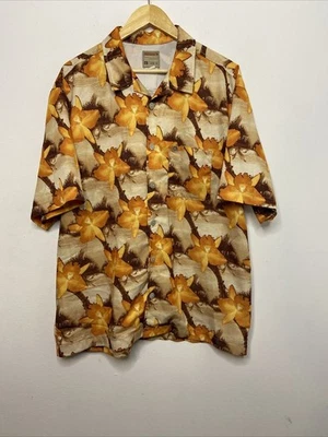 Vintage Quicksilver Hawaiian Shirt Men L Hibiscus Tiki Button - Image 1 of 4