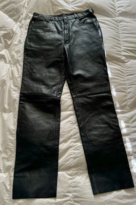 Pantalones de cuero negros vintage Y2K Harley-Davidson talla M Foto 1 de 4