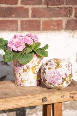 Blumentopf Übertopf Pflanzkübel Blumenkübel Pfingstrose, Clayre & Eef - Bild 1 von 4