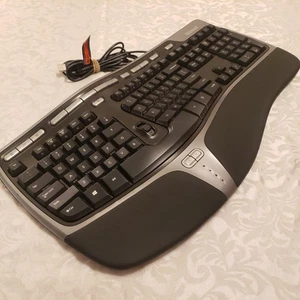 Microsoft Natural Ergonomic Keyboard 4000 v1.0 USB KU-0462 X802610-001 TESTED - Afbeelding 1 van 24