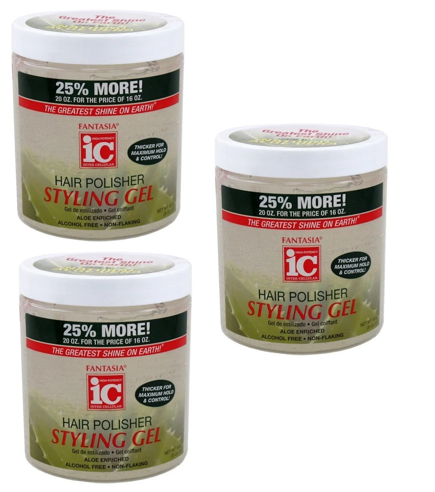 BL Fantasia Ic Styling Gel Aloe Bono de retención máxima 20 oz X 3 paquetes Foto 1 de 1