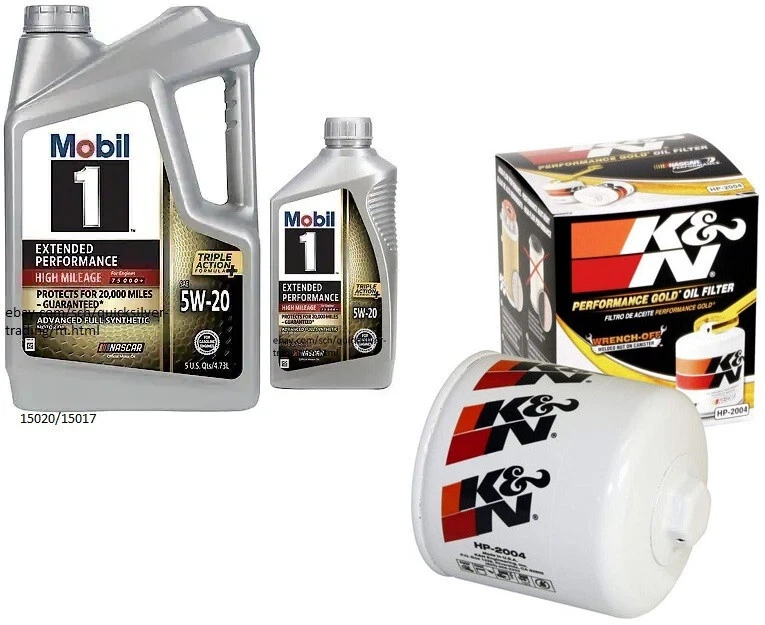 Mobil1 5w20 EP/HM Adv Full Syn Motor Oil - 6 Quarts w/K&N HP-2004 Oil Filter - Image 1 of 1