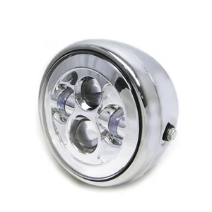 7.7" Chrome LED headlight daymaker cafe racer bobber project custom BMW Harley - Picture 1 of 4
