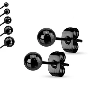 Pair of Stainless Steel Polished Hollow Ball End Post Stud Earrings - Picture 1 of 6