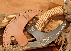 Viking Pizza Cutter Axe Handmade Carbon Steel Custom Hatchet Tomahawk Kitchen.. - Picture 1 of 10