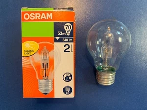 OSRAM Halogen Classic A 53W = 70W E27 Halogen Bulbs 230V AGL Dimmable Lamp - Picture 1 of 6