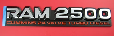 Dodge Ram 2500 Cummins Turbo Diesel Emblema Placa de identificación Insignia Logo OEM 1998-2002 Foto 1 de 2