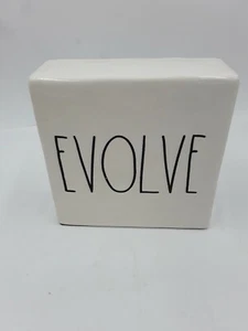 Rae Dunn Artisan Collection Magenta insperation Sign Paper "Think Evolve" Square - Picture 1 of 7