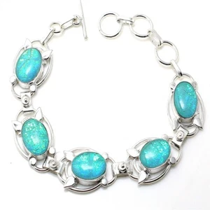 Triplet Opal Gemstone Handmade 925 Sterling Silver Jewelry Bracelet Size 7-8" - Picture 1 of 1