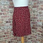 Jigsaw Short Skirt Red Floral Ditsy Uk 12 Flare Pleat Lined