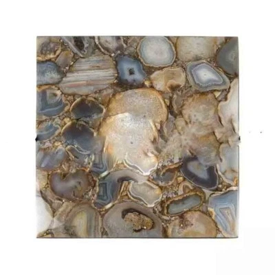 12" Agate Table Top Natural stones Handmade Work Home Office Decor - Image 1 of 4