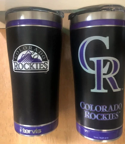 2 Tervis Colorado Rockies double-walled Stainless Steel 20 oz tumblers w/lids Cover