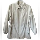 Gallery Women’s Cream Color Lightweight Zip Up Lined Jacket Size Medium