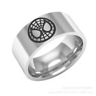 8mm Silver Spider man Mask Rings Stainless Steel Band Jewelry For Men Size 6-13